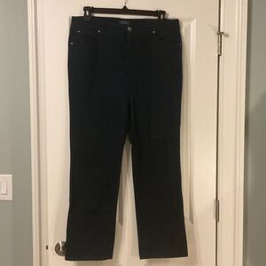 Bandolino Women's Dark Teal Blue Straight Leg Jeans. Size 14